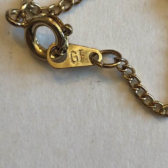 Vintage Gold Tone Chain Dainty Faux Pearl Pendant Necklace - Picture 7 of 7